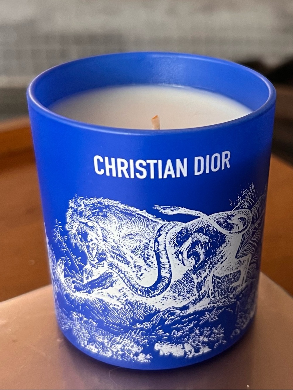 NEW DIOR Rare Bright Blue Gorgeous Scented Candle Toile de Jouy